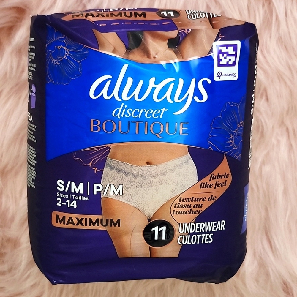 Brand New ALWAYS DISCREET BOUTIQUE UNDERWEAR-S/M